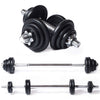 Tunturi halter en dumbells gietijzer - halterset 20 kg - halterstang met gewichten - barbell set - schroefsluiting 30 mm - anti slip grip