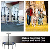 Rebounder Mini Trampoline with Adjustable Handle Bar(Blue)