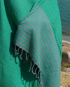 SAHARA Hammam Beach Towel, Spa Sauna Towel - Green