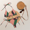 Evezeti abstract pattern recycled string bikini set