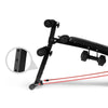 Abdominal bench with rubber rope and dumbbells